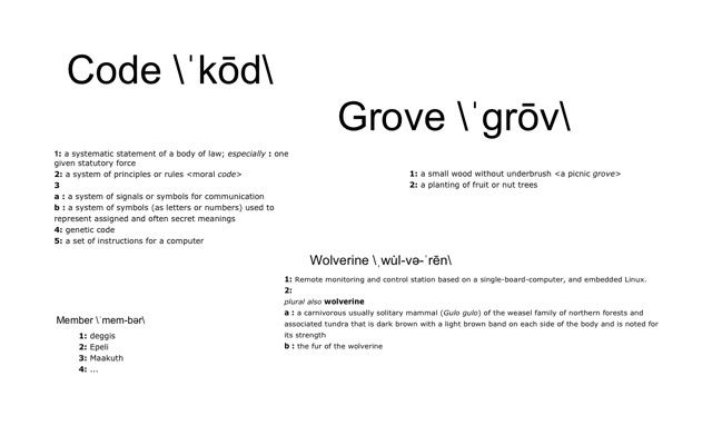 Koodilehto as a thesaurus entry